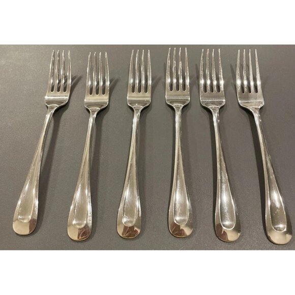 Oneida Other - Oneida Sand Dune Glossy Stainless Steel Dinner Forks Fork Set of 6 Flatware USA